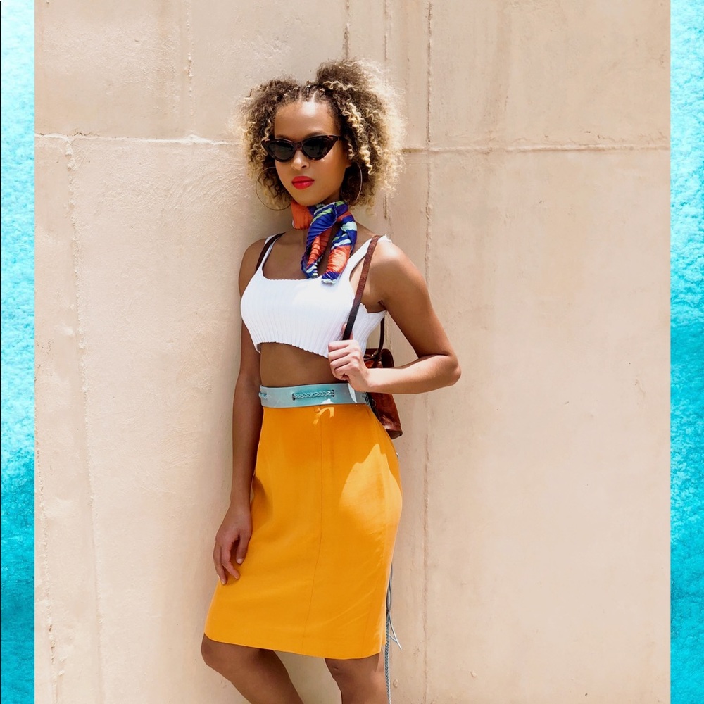 SOLD 🍊 PENCIL-SILK SKIRT!